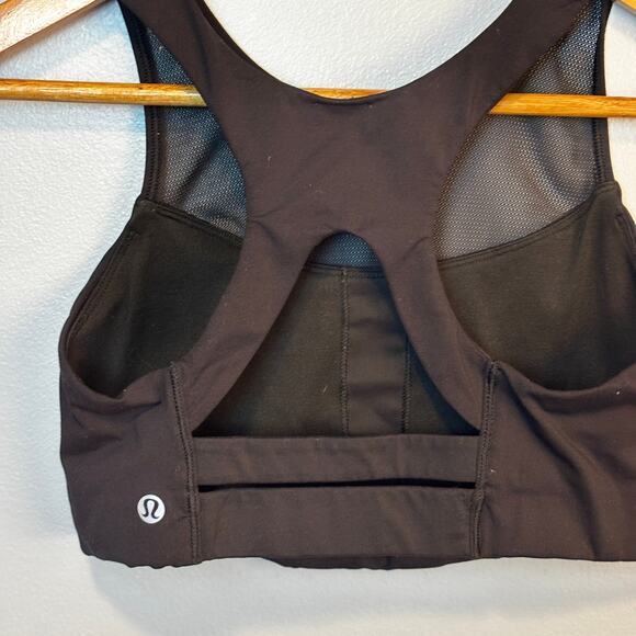 Lululemon Gear Up Sports Bra Black Mesh High Womens Size 6 Yoga Exercise Gym - Picture 4 of 7